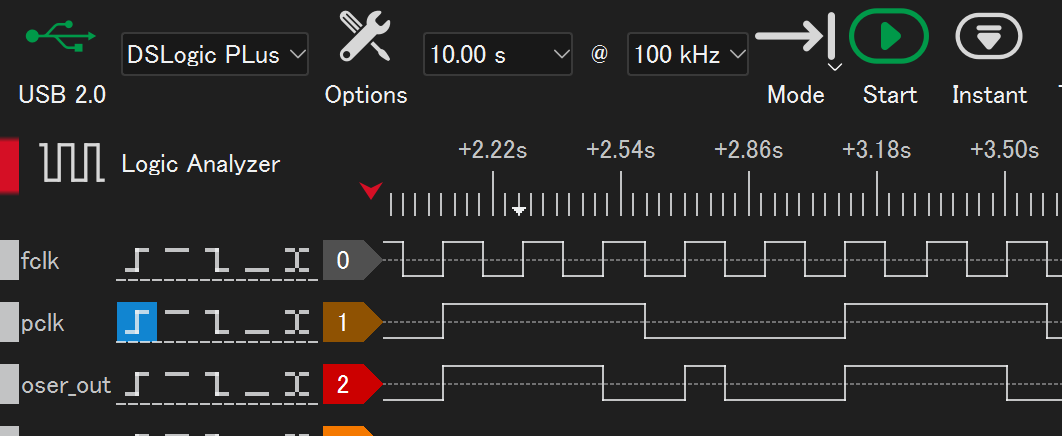 10Hzで駆動したOSER10で6ビットずれる